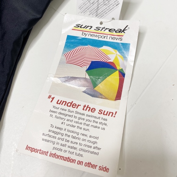 SUN STREAK NEWPORT NEWS vtg Deep V-neck Swimsuit - Picture 3 of 3